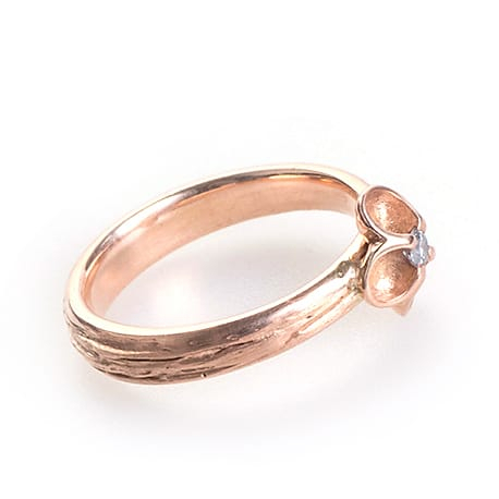 Roodgouden ring met diamant ref. 13489