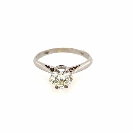 Vintage witgouden ring met diamant ref. 10316