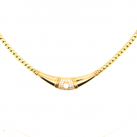 Vintage gouden collier met diamant ref. 14179