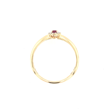 Gouden ring met robijn en diamant ref. 15738