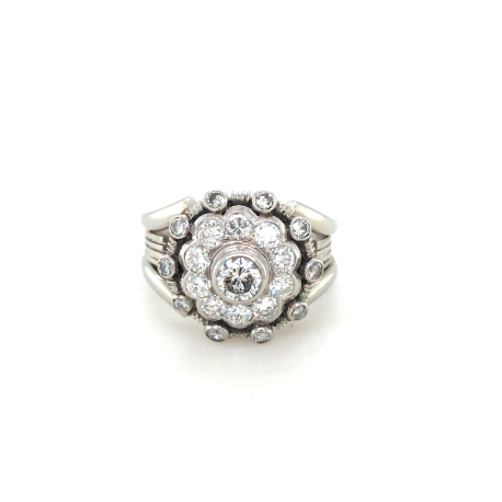 Vintage witgouden ring met diamant ref. 930100491100012