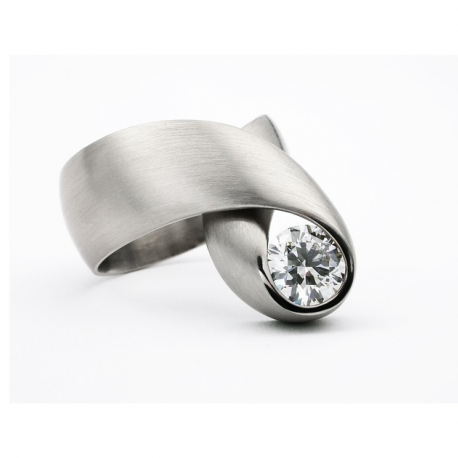 Platina ring met diamant ref. 11123