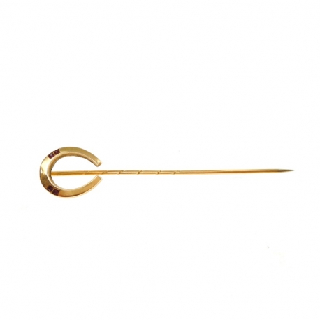 Vintage gouden broche met granaat ref. 11494