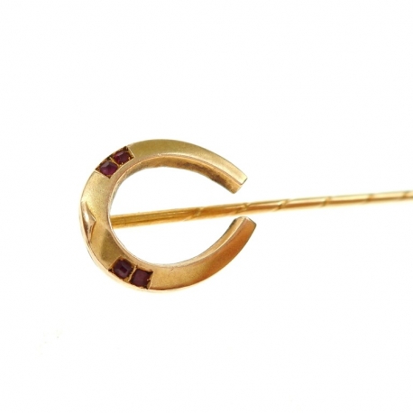 Vintage gouden broche met granaat ref. 11494