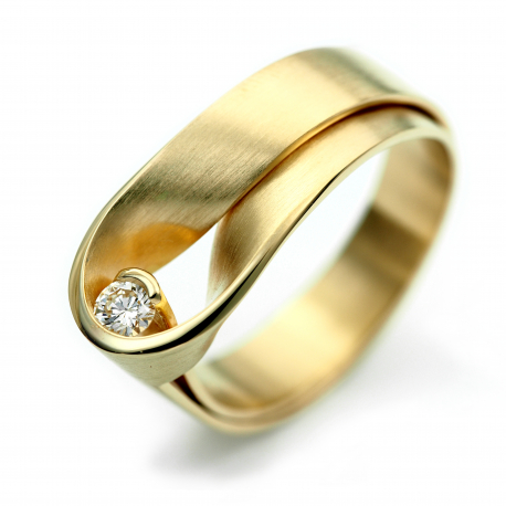 Geelgouden ring met diamant ref. 10747