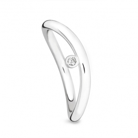 Zilveren ring met briljant geslepen diamant ref. 12529