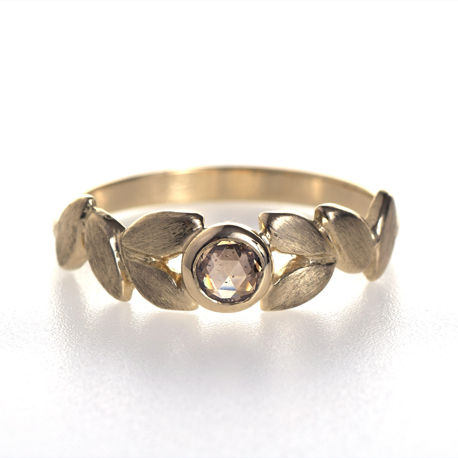 Geelgouden ring met een natuurlijke bruine diamant ref. 12818