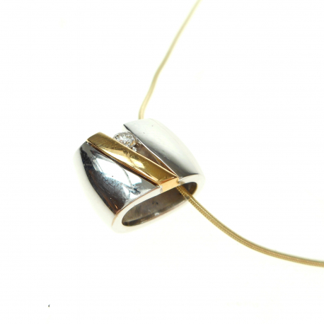 wit- en geelgouden hanger met een diamant ref. 13130