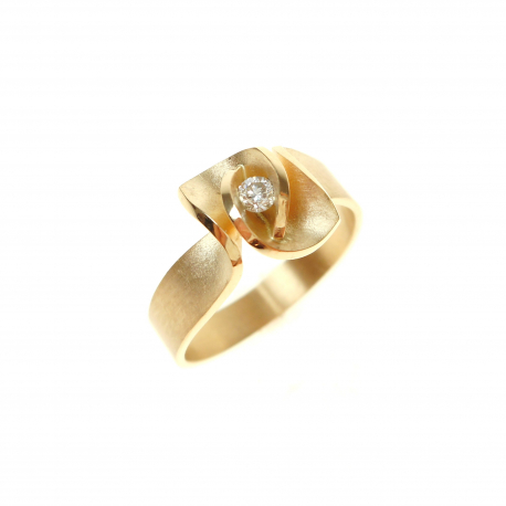 Geelgouden ring met diamant ref. 13597