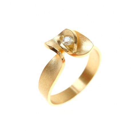 Geelgouden ring met diamant ref. 13597