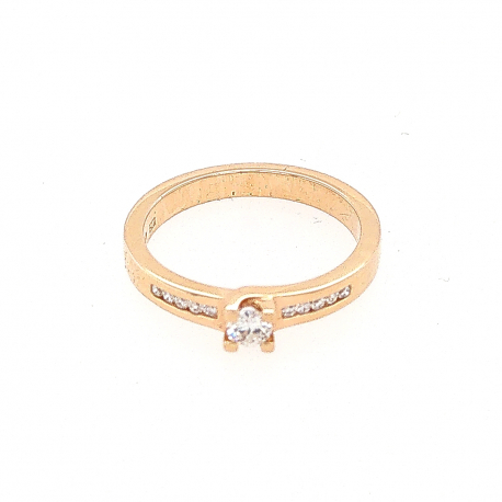 Roodgouden ring met diamanten ref. 7845