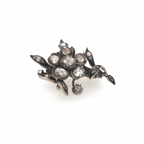 Zilveren broche met diamant ref. 14882