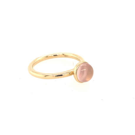 Geelgouden ring met rozenkwarts ref. 15178