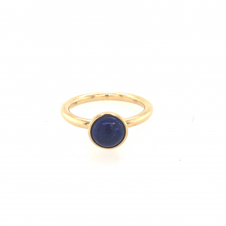 Geelgouden ring met lapis lazuli