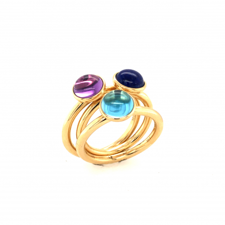 Geelgouden ring met lapis lazuli ref. 15180