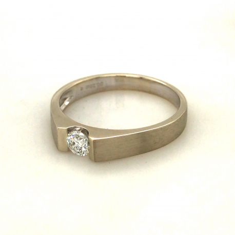 Vintage witgouden ring met diamant ref. 15673