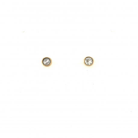 Vintage gouden oorsieraden met roosdiamant ref. 15705