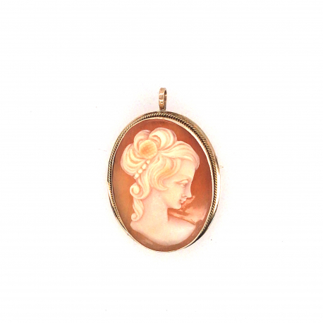 Vintage gouden broche/hanger met camee ref. 15715