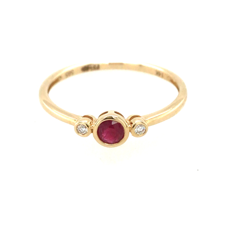 Gouden ring met robijn en diamant ref. 9894
