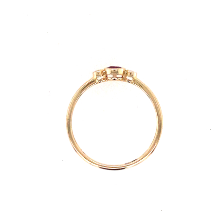Gouden ring met robijn en diamant ref. 9894