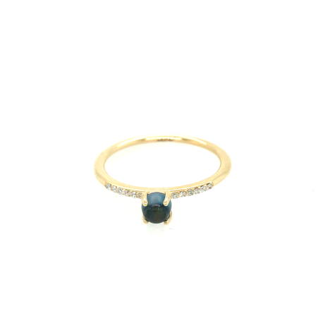 Geelgouden ring met topaas en diamant ref. 15946