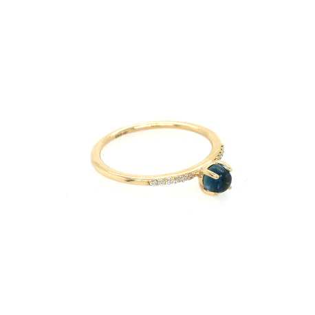 Geelgouden ring met topaas en diamant ref. 15946
