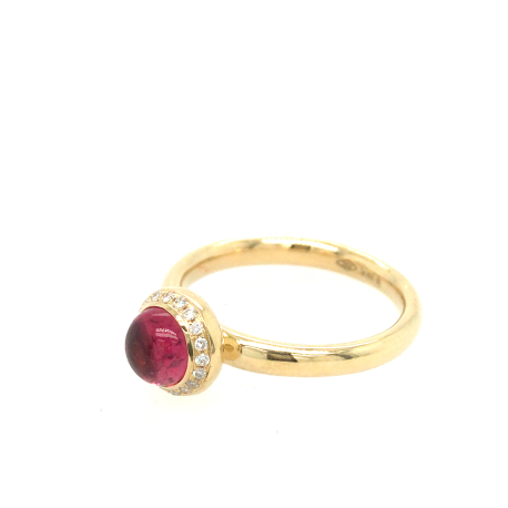 Gouden ring met toermalijn en diamant ref. 15986