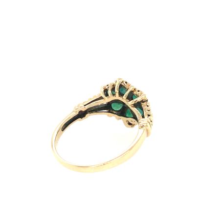 Gouden ring met smaragden en diamant ref. 16105