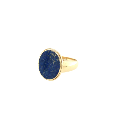Vintage gouden ring met lapis lazuli