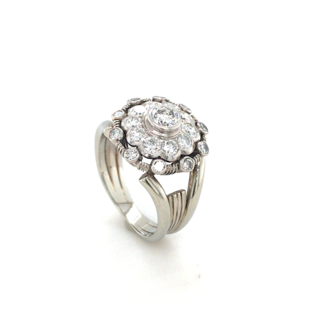 Vintage witgouden ring met diamant ref. 930100491100012