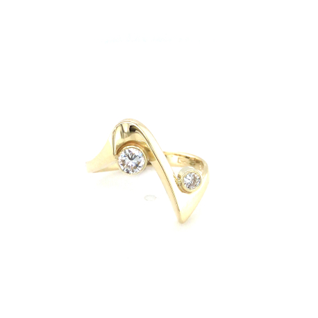 Vintage gouden ring met diamant ref. 930100861000012