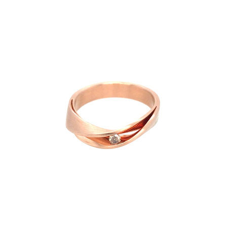 Roodgouden ring met diamant ref. 940100621000012