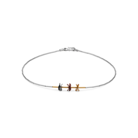 Zilveren collier, deels oxy, deels verguld ref. 1975