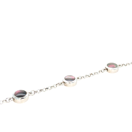 Zilveren armband met parelmoer grey ref. 15371