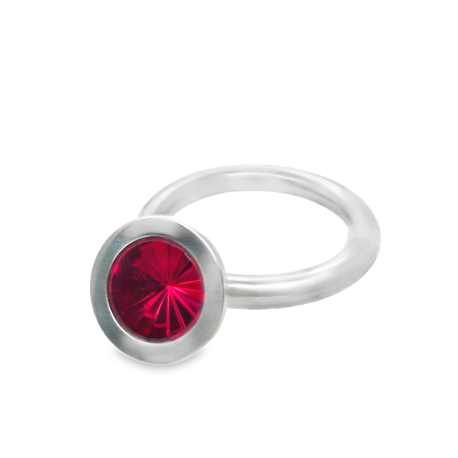 Swivel staal ring met robijn ref. 4918